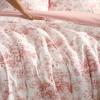 image:imageLaura Ashley  Queen Comforter Set Soft amp Reversible Cotton Bedding with a Lightweight Feel for Year Round Comfort 3 Piece Bed Set with Matching Pillowcases Ribbon Bouquet RedToile Delight Pink