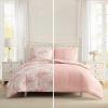 image:imageLaura Ashley  Queen Comforter Set Soft amp Reversible Cotton Bedding with a Lightweight Feel for Year Round Comfort 3 Piece Bed Set with Matching Pillowcases Ribbon Bouquet RedToile Delight Pink
