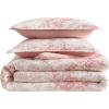 image:imageLaura Ashley  Queen Comforter Set Soft amp Reversible Cotton Bedding with a Lightweight Feel for Year Round Comfort 3 Piece Bed Set with Matching Pillowcases Ribbon Bouquet RedToile Delight Pink