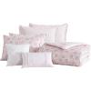 image:imageLaura Ashley  Twin Bonus Comforter Set Reversible Bedding with a Naturally Soft Feel 5 Piece Bed Set with Matching Pillowcases Euro Shams amp Decorative Pillows Pamelas PosiesPretty Stripe PinkPamelas PosiesPretty Stripe Pink
