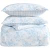 image:imageLaura Ashley  Twin Bonus Comforter Set Reversible Bedding with a Naturally Soft Feel 5 Piece Bed Set with Matching Pillowcases Euro Shams amp Decorative Pillows Pamelas PosiesPretty Stripe PinkAnnalise FloralDilly Dally Stripe Blue