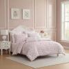 image:imageLaura Ashley  Twin Bonus Comforter Set Reversible Bedding with a Naturally Soft Feel 5 Piece Bed Set with Matching Pillowcases Euro Shams amp Decorative Pillows Pamelas PosiesPretty Stripe PinkPamelas PosiesPretty Stripe Pink