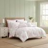 image:imageLaura Ashley  Twin Bonus Comforter Set Reversible Bedding with a Naturally Soft Feel 5 Piece Bed Set with Matching Pillowcases Euro Shams amp Decorative Pillows Pamelas PosiesPretty Stripe PinkSerenity RosesMattie Stripe Pink
