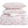image:imageLaura Ashley  Twin Bonus Comforter Set Reversible Bedding with a Naturally Soft Feel 5 Piece Bed Set with Matching Pillowcases Euro Shams amp Decorative Pillows Pamelas PosiesPretty Stripe PinkPamelas PosiesPretty Stripe Pink