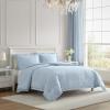image:imageLaura Ashley  Twin Bonus Comforter Set Reversible Bedding with a Naturally Soft Feel 5 Piece Bed Set with Matching Pillowcases Euro Shams amp Decorative Pillows Pamelas PosiesPretty Stripe PinkMagnolia Grove Blue