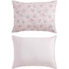 image:imageLaura Ashley  Twin Bonus Comforter Set Reversible Bedding with a Naturally Soft Feel 5 Piece Bed Set with Matching Pillowcases Euro Shams amp Decorative Pillows Pamelas PosiesPretty Stripe PinkPamelas PosiesPretty Stripe Pink