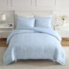 image:imageLaura Ashley  Twin Bonus Comforter Set Reversible Bedding with a Naturally Soft Feel 5 Piece Bed Set with Matching Pillowcases Euro Shams amp Decorative Pillows Pamelas PosiesPretty Stripe PinkMagnolia Grove Blue