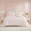 image:imageLaura Ashley  King Comforter Set 7 Piece Bedding Set with Comforter Shams and Bed Sheets Soft Microfiber Lightweight AllSeason Reversible Waffle Design Bella WhitePintuck Pink