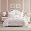 image:imageLaura Ashley  Twin Bonus Comforter Set Reversible Bedding with a Naturally Soft Feel 5 Piece Bed Set with Matching Pillowcases Euro Shams amp Decorative Pillows Pamelas PosiesPretty Stripe PinkPamelas PosiesPretty Stripe Pink