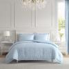 image:imageLaura Ashley  Twin Bonus Comforter Set Reversible Bedding with a Naturally Soft Feel 5 Piece Bed Set with Matching Pillowcases Euro Shams amp Decorative Pillows Pamelas PosiesPretty Stripe PinkMagnolia Grove Blue