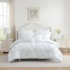 image:imageLaura Ashley  Twin Bonus Comforter Set Reversible Bedding with a Naturally Soft Feel 5 Piece Bed Set with Matching Pillowcases Euro Shams amp Decorative Pillows Pamelas PosiesPretty Stripe PinkAnnalise FloralDilly Dally Stripe Blue