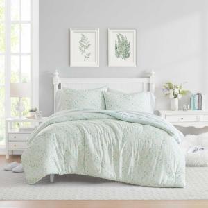 image:imageLaura Ashley  King Comforter Set Soft amp Reversible Floral Bedding with Bonus Bed Sheets amp Pillowcases 7 Piece Bed Set for Year Round Comfort Quartet Jaynie TickingStripe BlueQuartet JaynieTicking Stripe Blue