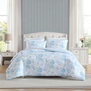 image:imageLaura Ashley  Queen Comforter Set Bedding Set Includes Matching Bed Sheets Shams amp Pillowcases Medium Weight OekoTEX Certified Anja BlueAnja Blue