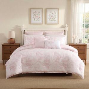 image:imageLaura Ashley  Twin Comforter Set Soft and Reversible Cotton Bedding with Bonus Bed Sheets amp Pillowcases 5Piece Floral Bed Set Natalie Bedford PinkNatalie Bedford Pink