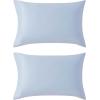 image:imageLaura Ashley  Satin Bliss Pillowcase Set Silky Satin Microfiber Pillow Covers with Self Hem Soft Solid Design Standard Size Pink Set of 2Blue