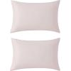 image:imageLaura Ashley  Satin Bliss Pillowcase Set Silky Satin Microfiber Pillow Covers with Self Hem Soft Solid Design Standard Size Pink Set of 2Pink