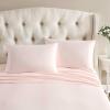 image:imageLaura Ashley  Satin Bliss Pillowcase Set Silky Satin Microfiber Pillow Covers with Self Hem Soft Solid Design Standard Size Pink Set of 2Pink