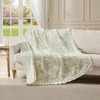 image:imageLaura Ashley  Plush Throw Blanket 50x70 Soft and Warm with a Lightweight Feel Reversible Floral Design with Stripe Reverse Bedford Pink PinkAnnalise Green