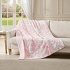 image:imageLaura Ashley  Plush Throw Blanket 50x70 Soft and Warm with a Lightweight Feel Reversible Floral Design with Stripe Reverse Bedford Pink PinkBedford Stripe Pink