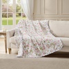 image:imageLaura Ashley  Plush Throw Blanket 50x70 Soft and Warm with a Lightweight Feel Reversible Floral Design with Stripe Reverse Bedford Pink PinkMorning Gloria Pink