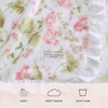 image:imageLaura Ashley  Plush Throw Blanket 50x70 Soft and Warm with a Lightweight Feel Reversible Floral Design with Stripe Reverse Bedford Pink PinkMorning Gloria Pink