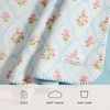 image:imageLaura Ashley  Plush Throw Blanket 50x70 Soft and Warm with a Lightweight Feel Reversible Floral Design with Stripe Reverse Bedford Pink PinkPinford Trellis Blue