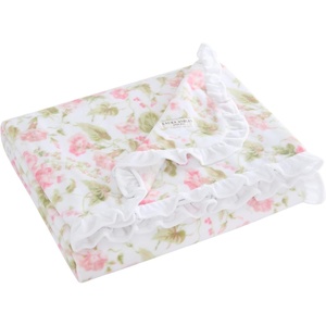 image:imageLaura Ashley  Plush Throw Blanket 50x70 Soft and Warm with a Lightweight Feel Reversible Floral Design with Stripe Reverse Bedford Pink PinkMorning Gloria Pink