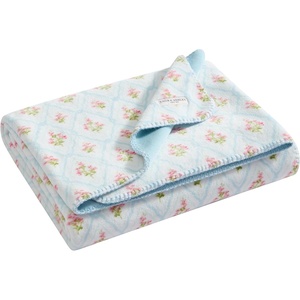 image:imageLaura Ashley  Plush Throw Blanket 50x70 Soft and Warm with a Lightweight Feel Reversible Floral Design with Stripe Reverse Bedford Pink PinkPinford Trellis Blue