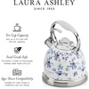 image:imageVQ Laura Ashley Wild Meadow 25L Stainless Steel Tea Kettle Stovetop Whistling Teapot for Induction Gas Hob or others Silicon Coated Cool Handle amp Push Button Mechanism Vintage Stove Top KettleChina Rose 25L Stove Top Kettle