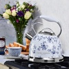 image:imageVQ Laura Ashley Wild Meadow 25L Stainless Steel Tea Kettle Stovetop Whistling Teapot for Induction Gas Hob or others Silicon Coated Cool Handle amp Push Button Mechanism Vintage Stove Top KettleChina Rose 25L Stove Top Kettle