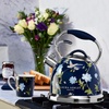 image:imageVQ Laura Ashley Wild Meadow 25L Stainless Steel Tea Kettle Stovetop Whistling Teapot for Induction Gas Hob or others Silicon Coated Cool Handle amp Push Button Mechanism Vintage Stove Top KettleElveden Navy 25L Stove Top Kettle