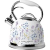 image:imageVQ Laura Ashley Wild Meadow 25L Stainless Steel Tea Kettle Stovetop Whistling Teapot for Induction Gas Hob or others Silicon Coated Cool Handle amp Push Button Mechanism Vintage Stove Top KettleWild Meadow 25L Stove Top Kettle