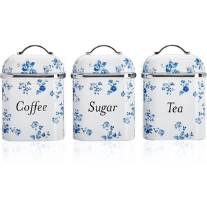 image:imageLaura Ashley VQ 3pc Canister Set  Wild MeadowChina Rose Canister Set