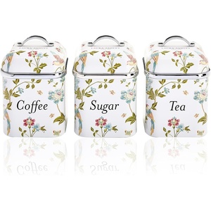 image:imageLaura Ashley VQ 3pc Canister Set  Wild MeadowElveden White Canister Set