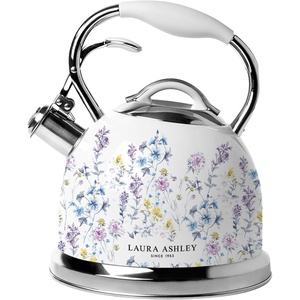 image:imageVQ Laura Ashley Wild Meadow 25L Stainless Steel Tea Kettle Stovetop Whistling Teapot for Induction Gas Hob or others Silicon Coated Cool Handle amp Push Button Mechanism Vintage Stove Top KettleWild Meadow 25L Stove Top Kettle