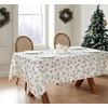 image:imageLaura Ashley Decorative Tablecloth Wrinkle and Stain Resistant Spillproof Water Repellent Easy Care Washable Polyester Fabric for Dining Kitchen Holiday and Party 60 x 84 Summer Palace SageHolly Berry