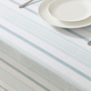 image:imageLaura Ashley Decorative Tablecloth Wrinkle and Stain Resistant Spillproof Water Repellent Easy Care Washable Polyester Fabric for Dining Kitchen Holiday and Party 60 x 84 Summer Palace SageTeal Stripe