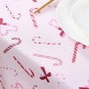 image:imageLaura Ashley Decorative Tablecloth Wrinkle and Stain Resistant Spillproof Water Repellent Easy Care Washable Polyester Fabric for Dining Kitchen Holiday and Party 60 x 84 Summer Palace SagePink Candy Cane