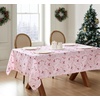 image:imageLaura Ashley Decorative Tablecloth Wrinkle and Stain Resistant Spillproof Water Repellent Easy Care Washable Polyester Fabric for Dining Kitchen Holiday and Party 60 x 84 Summer Palace SagePink Candy Cane