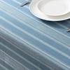 image:imageLaura Ashley Decorative Tablecloth Wrinkle and Stain Resistant Spillproof Water Repellent Easy Care Washable Polyester Fabric for Dining Kitchen Holiday and Party 60 x 84 Summer Palace SageBlue Stripe