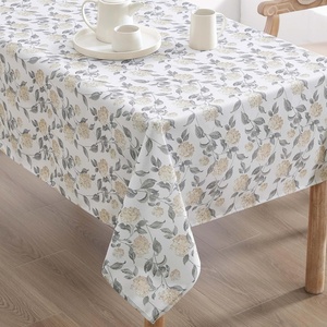 image:imageLaura Ashley Decorative Tablecloth Wrinkle and Stain Resistant Spillproof Water Repellent Easy Care Washable Polyester Fabric for Dining Kitchen Holiday and Party 60 x 84 Summer Palace SageHydrangea Taupe
