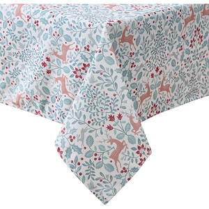 image:imageLaura Ashley Decorative Tablecloth Wrinkle and Stain Resistant Spillproof Water Repellent Easy Care Washable Polyester Fabric for Dining Kitchen Holiday and Party 60 x 84 Summer Palace SageReindeer Prance