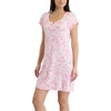 image:imageLaura Ashley Womens Nightgown Ribbed Knit Short Sleeve Henley SleepshirtPink Bows