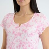 image:imageLaura Ashley Womens Nightgown Ribbed Knit Short Sleeve Henley SleepshirtPink Bows