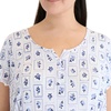 image:imageLaura Ashley Womens Nightgown Ribbed Knit Short Sleeve Henley SleepshirtTiled Fruit