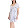 image:imageLaura Ashley Womens Nightgown Ribbed Knit Short Sleeve Henley SleepshirtTiled Fruit