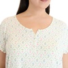 image:imageLaura Ashley Womens Nightgown Ribbed Knit Short Sleeve Henley SleepshirtWhite Lattice