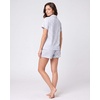image:imageLaura Ashley Womens Pajamas 2 Piece Cotton Blend Button Down Short Sleeve Top and Shorts SetBlue Floral