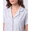 image:imageLaura Ashley Womens Pajamas 2 Piece Cotton Blend Button Down Short Sleeve Top and Shorts SetBlue Floral