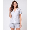 image:imageLaura Ashley Womens Pajamas 2 Piece Cotton Blend Button Down Short Sleeve Top and Shorts SetBlue Floral